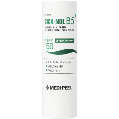 KIOKOMedi Peel Phyto Cica-Nol B5 Aha Bha Витаминный успокаивающий двойной солнцезащитный стик SPF50+ PA++++, 9,5 г