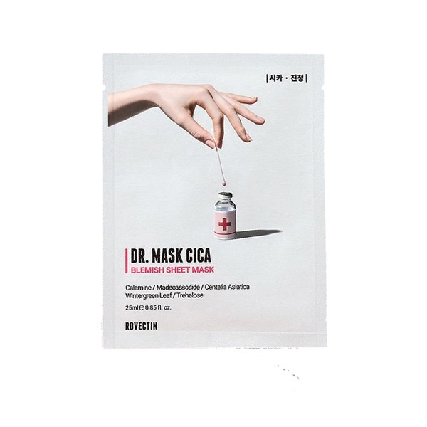 ROVECTIN Skin Essentials Dr. Mask Cica Blemish Sheet Mask Atjaunojoša sejas maska (1 gab)