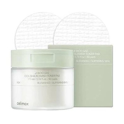 KIOKOCelimax Ji Woo Gae Cica BHA Blemish Toner Pads for Inflammation